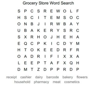 Grocery Store Word Search