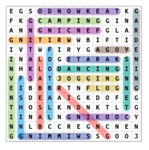 Hobbies Word Search Puzzle Solution