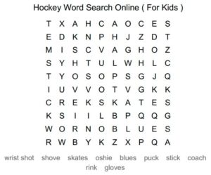 Hockey Word Search Online