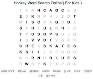 Hockey Word Search Online Solution