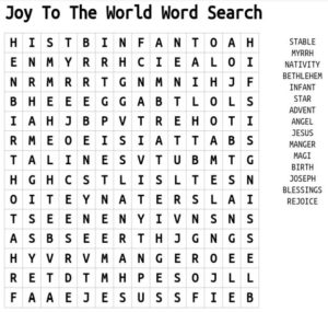 Joy To The World Word Search