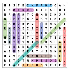 Joy To The World Word Search Solution