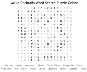 Make Cocktails Word Search Puzzle