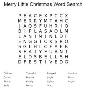 Merry Little Christmas Word Search