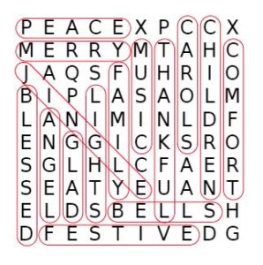Merry Little Christmas Word Search Solution