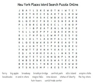 New York Places Word Search Online