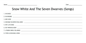 Snow White And The Seven Dwarfs Sentence Scramble
