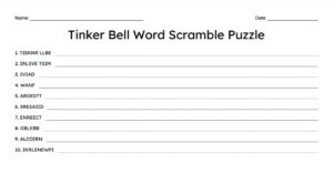 Tinker Bell Word Scramble