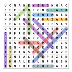 Colors Word Search Puzzle Answers