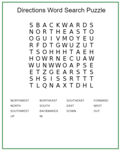 Directions Word Search Puzzle