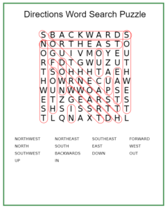 Directions Word Search Puzzle Answers