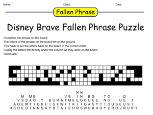 Disney Brave Fallen Phrase Puzzle
