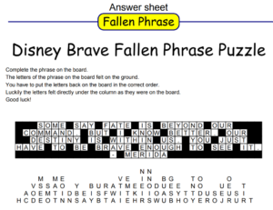 Disney Brave Fallen Phrase Puzzle Solution