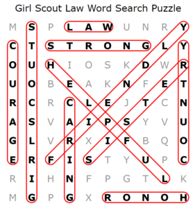 Girl Scout Law Word Search Puzzle Answers