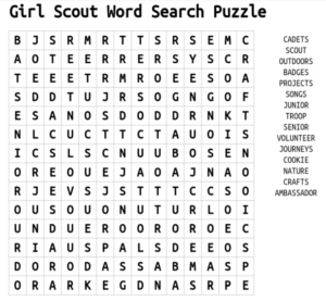 Girl Scout Word Search Puzzle 