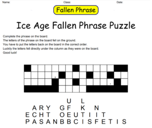 Ice Age Fallen Phrase Puzzle