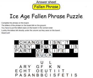 Ice Age Fallen Phrase Puzzle Answers