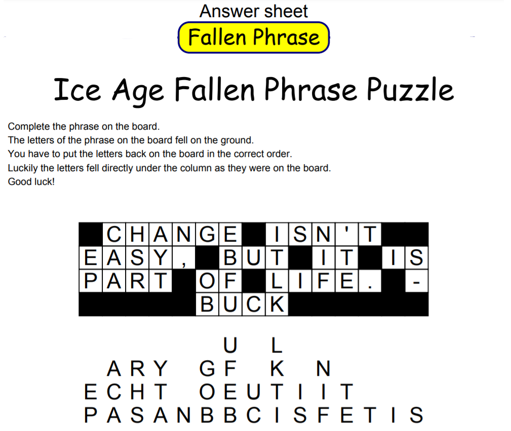 Ice Age Worksheets Word Search Printables