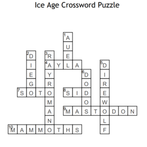 Ice Age Crossword Puzzle Answers