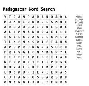 Madagascar Word Search