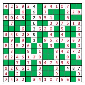 Medium Number Fill in Puzzle 3 Solution