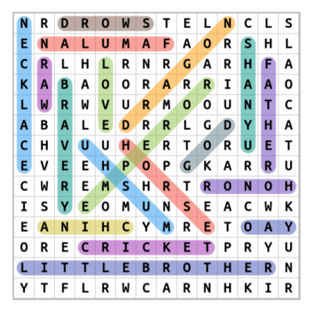 Mulan Word Search Puzzle Answers