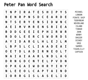 Peter Pan Word Search