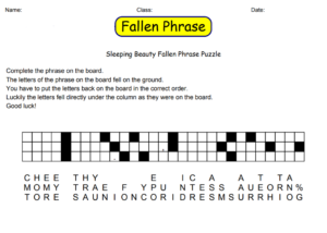 Sleeping Beauty Fallen Phrase Puzzle