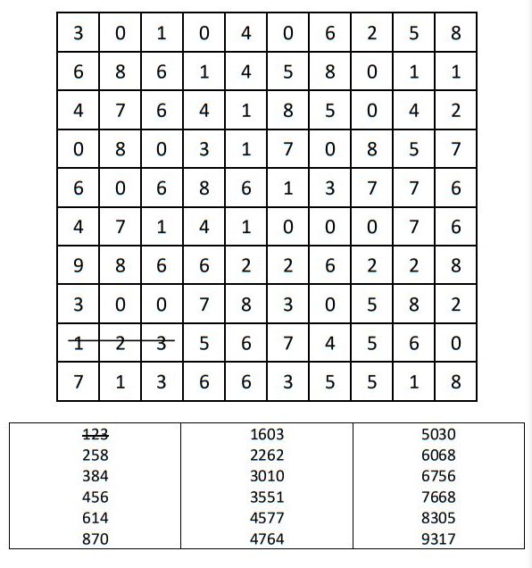 Small Number Search Puzzle 2
