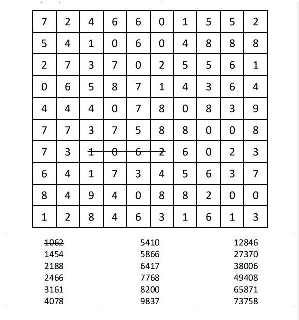 Small Number Search Puzzle 3 