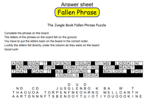 The Jungle Book Fallen Phrase Puzzle Solution