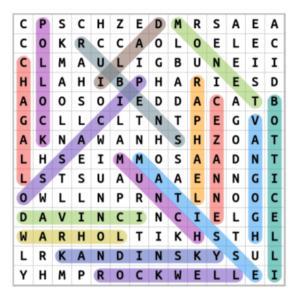 Artists Word Search Puzzle Answers