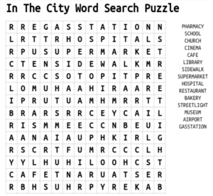 In The City Word Search 