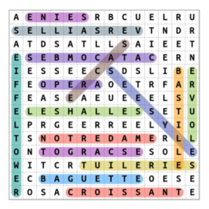 Paris Word Search Puzzle Answers