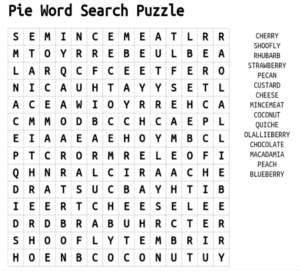 pie word search puzzle 