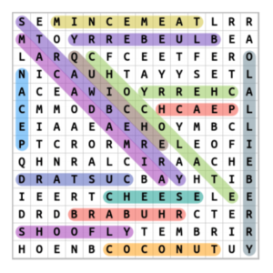 Pie Word Search Puzzle Answers