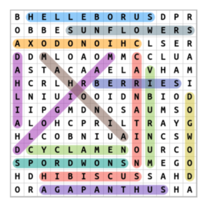 Seasonal Flowers Word Search Puzzle Answers