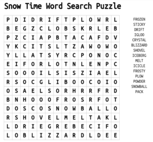 Snowtime Word Search Puzzle
