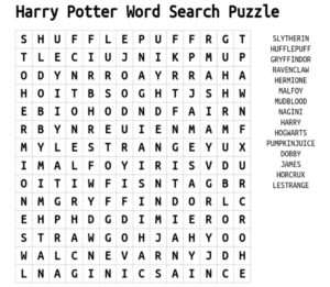 Harry Potter Word Search Puzzle 