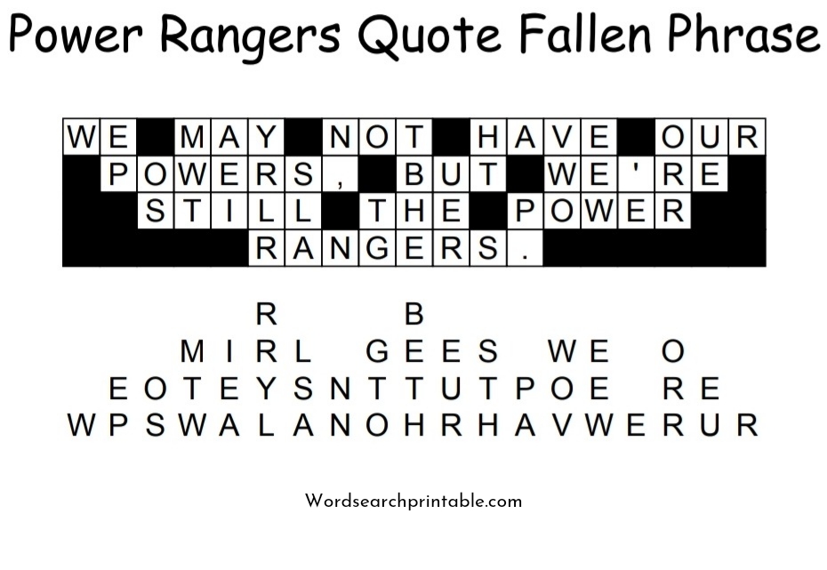 Power Rangers quote fallen phrase solution