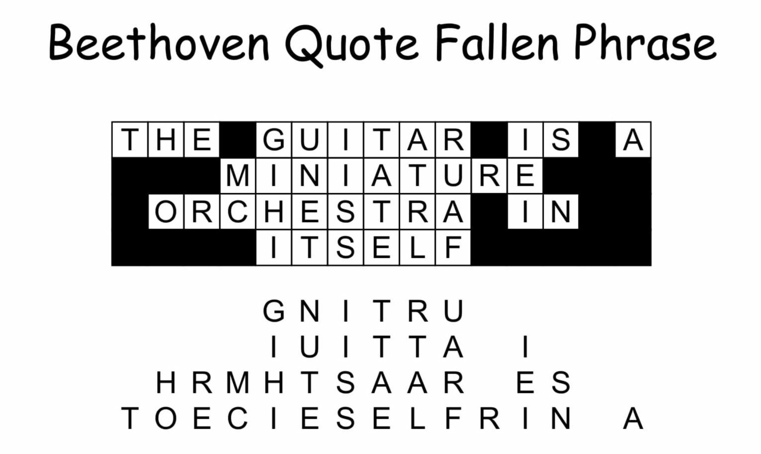 beethoven quote fallen phrase puzzle solution