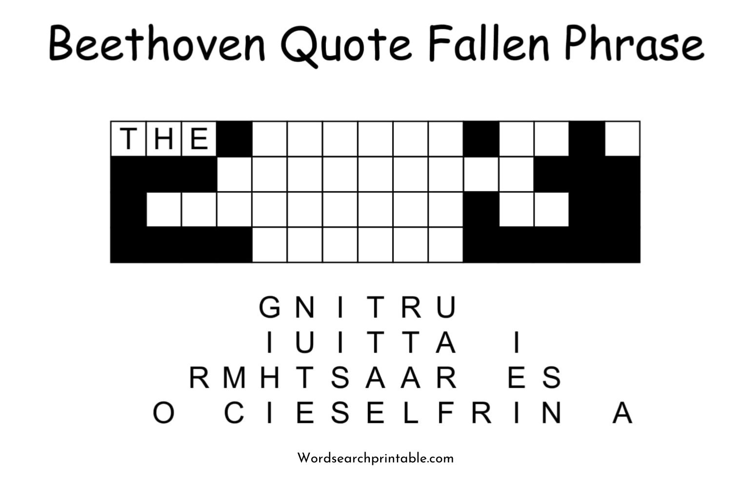 beethoven quote fallen phrase puzzle