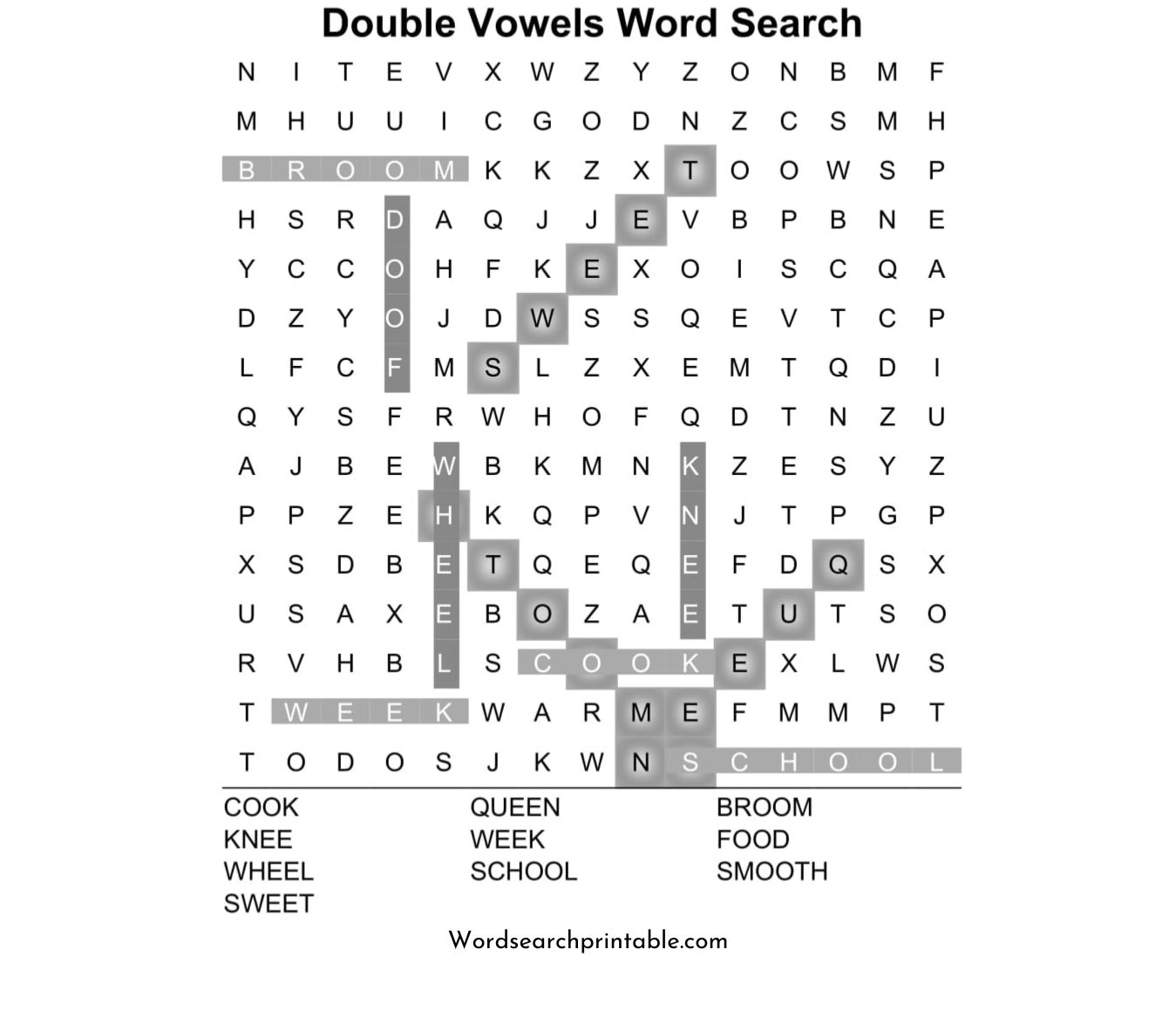 double vowels word search puzzle solution