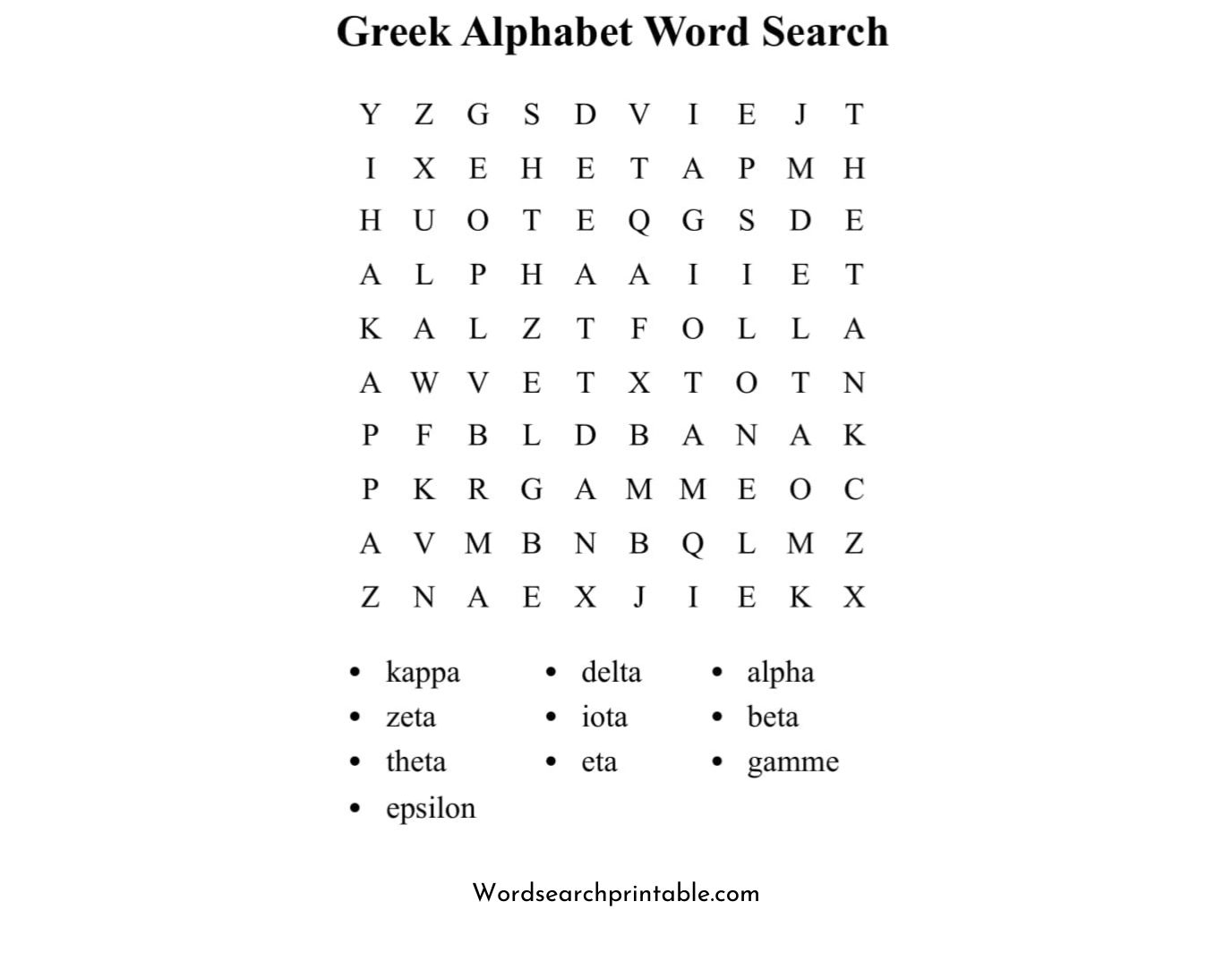 greek alphabet word search puzzle