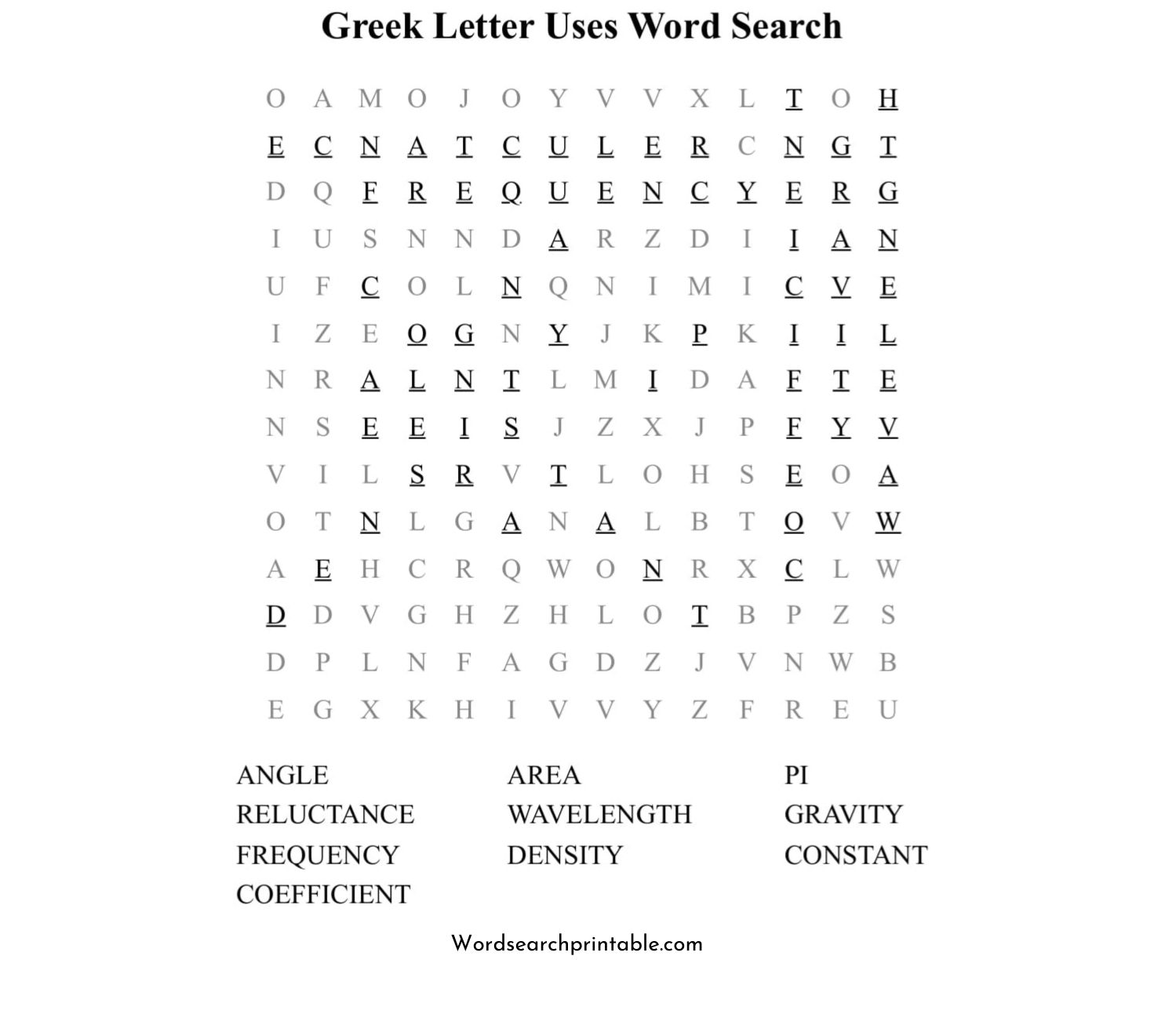 greek letter uses word search puzzle solution