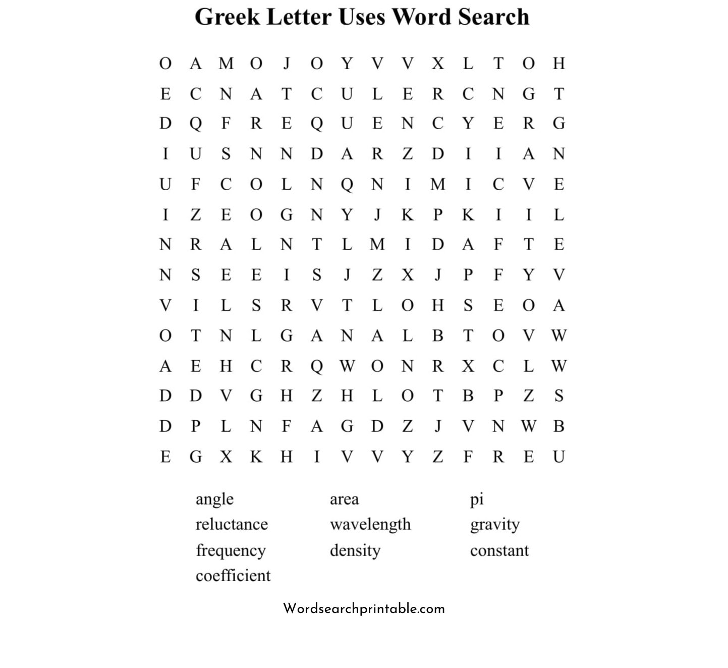 greek letter uses word search puzzle