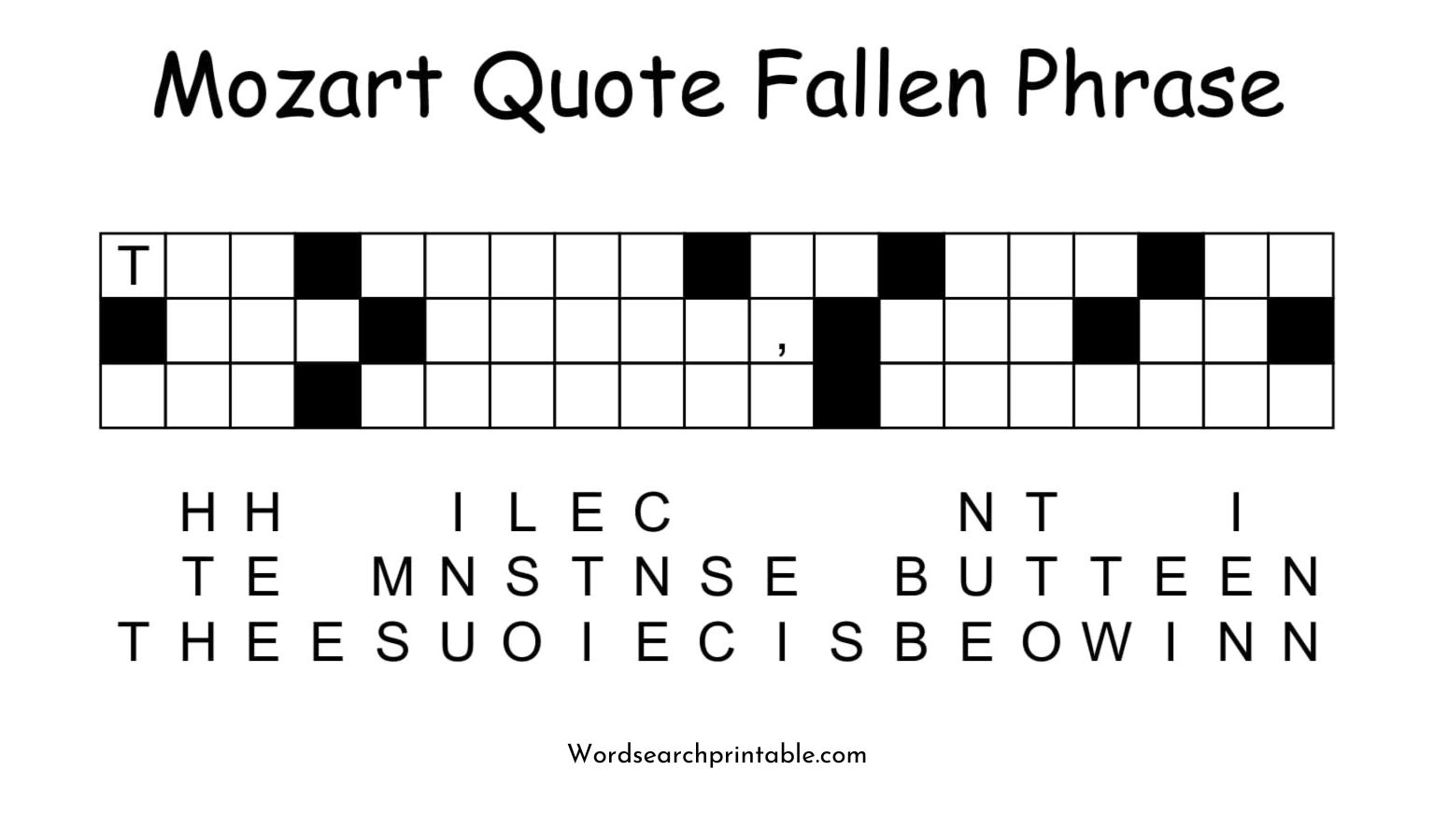 mozart quote fallen phrase puzzle