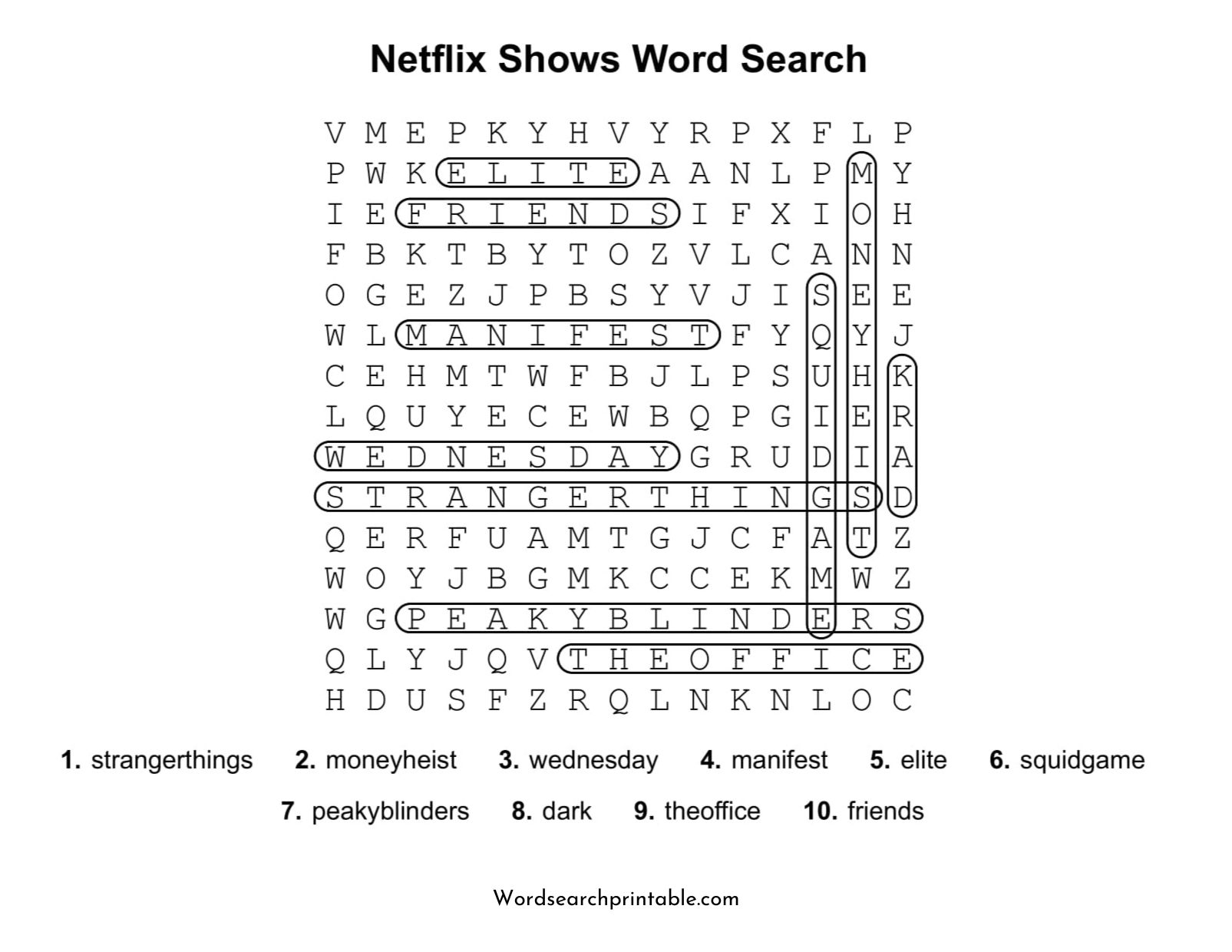 netflix shows word search puzzle solution