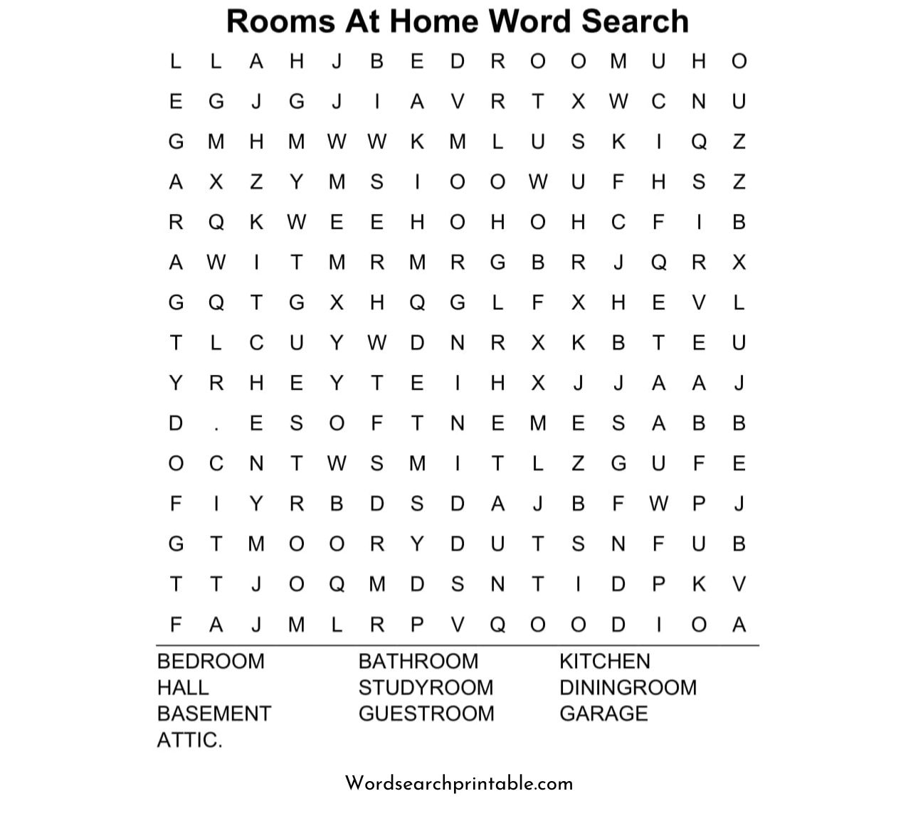 rooma at home word search puzzle