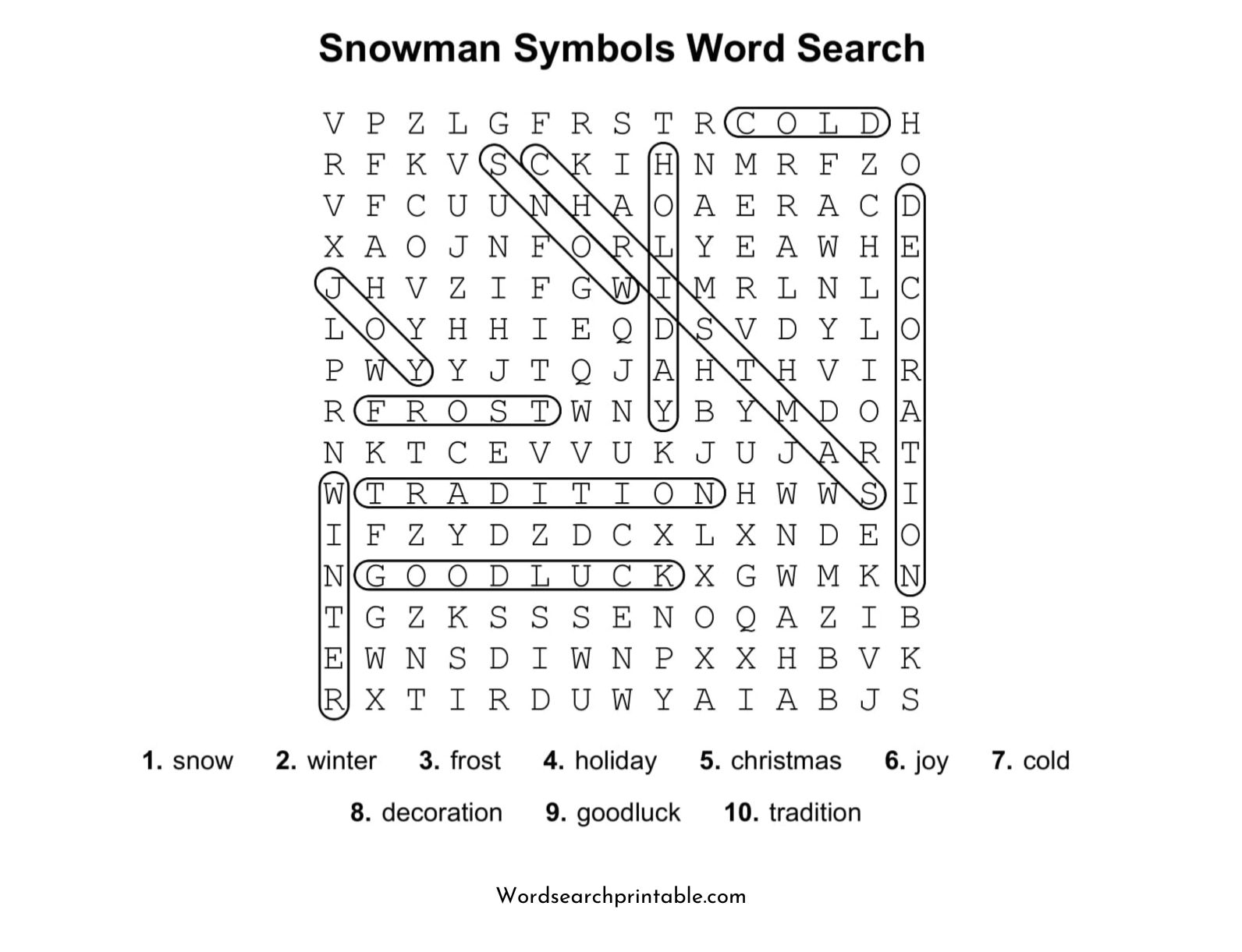 snowman-symbols-word-search-puzzle-solution